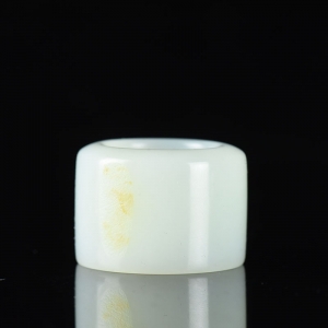 山流水料和田羊脂白玉指环