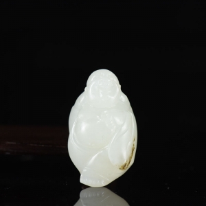 籽料和田白玉弥勒佛吊坠