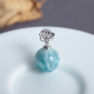 18K海纹石圆珠吊坠