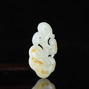 山流水料和田白玉如意吊坠