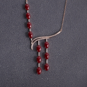 18K阿卡牛血红珊瑚项链