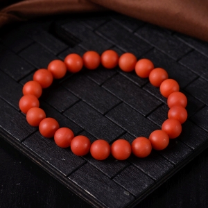 8.5mm柿子红南红单圈手串
