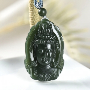 山料和田青玉观音吊坠