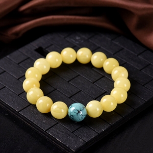 12mm白花蜜蜜蜡单圈手串