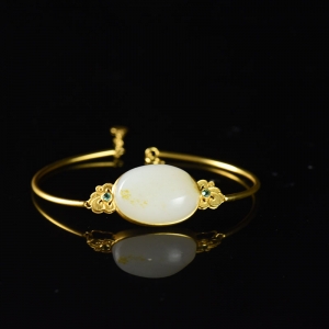 18K籽料和田白玉手链