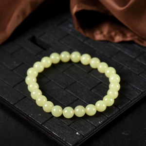 8mm山料和田黄玉单圈手串