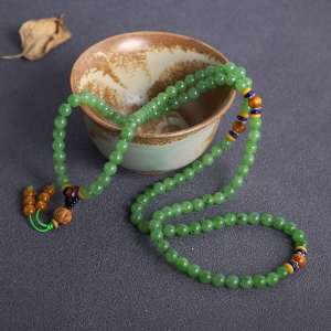 7mm山料和田碧玉108佛珠