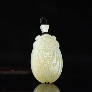籽料和田白玉一鸣惊人吊坠