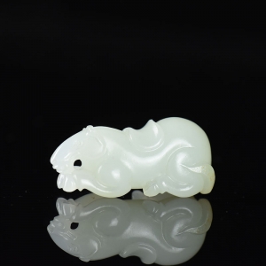 籽料和田白玉马到成功吊坠