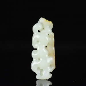 籽料和田白玉太湖石吊坠