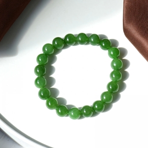 10mm山料和田碧玉单圈手串