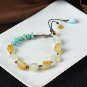 籽料和田玉原石手绳