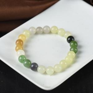 8mm山料和田玉多宝单圈手串