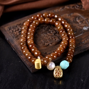 山料和田糖玉老形珠多圈手串