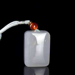 山料和田烟青玉无事牌吊坠