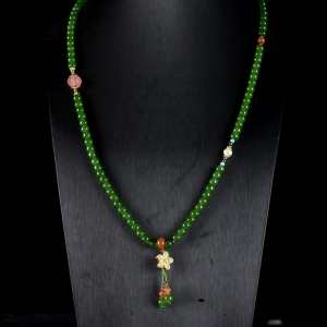 山料和田碧玉老形珠108佛珠