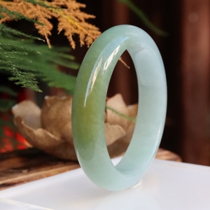 57mm糯冰种黄翡翡翠平安镯