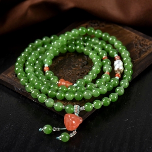 6mm山料和田碧玉108佛珠