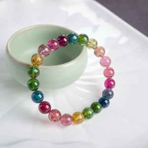 8.5mm彩虹碧玺单圈手串