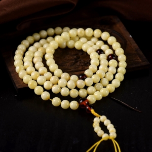 6.5mm白蜜蜜蜡108佛珠