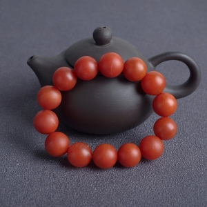 15mm柿子红南红单圈手串