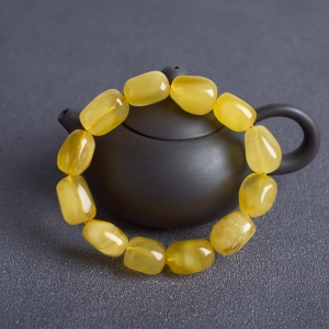 鸡油黄金绞蜜随形单圈手串