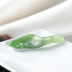 山料和田碧玉年年有余吊坠