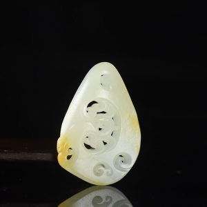 籽料和田白玉有凤来仪吊坠