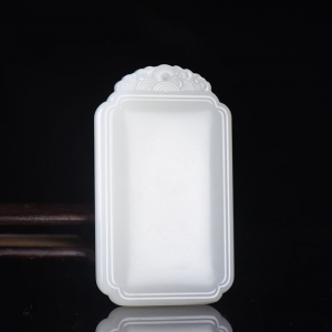 山流水料和田白玉无事牌吊坠