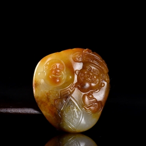 籽料和田白玉财富一生吊坠