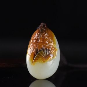 籽料和田白玉钟馗吊坠