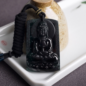 冰种墨翠观音吊坠
