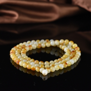 6mm籽料和田玉红皮108佛珠