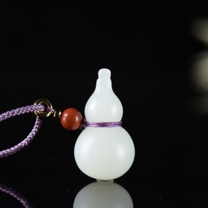 山流水料和田羊脂白玉福禄吊坠
