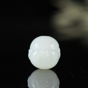 籽料和田白玉弥勒佛珠配件