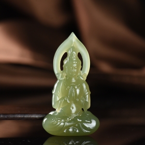 山料和田青玉观音吊坠