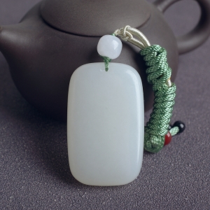 山料和田白玉无事牌吊坠