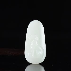 籽料和田白玉旺财吊坠