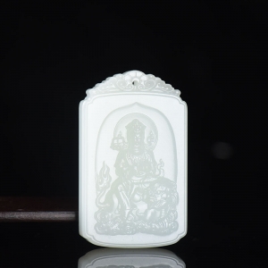 籽料和田白玉文殊菩萨吊坠