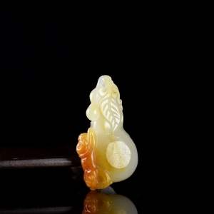 籽料和田白玉福禄吊坠