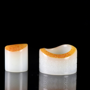 籽料和田白玉扳指套装