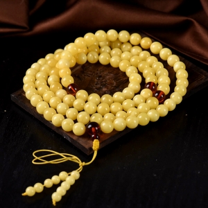 8mm白花蜜蜜蜡108佛珠