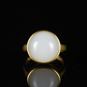 18K籽料和田白玉戒指