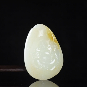 籽料和田白玉弥勒佛吊坠