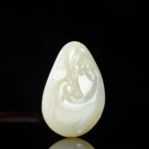 籽料和田白玉一路顺利吊坠