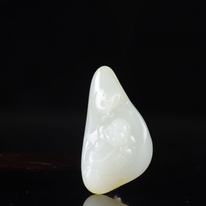 籽料和田白玉弥勒佛吊坠