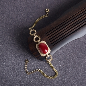 18K阿卡牛血红珊瑚手链