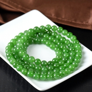 7.5mm山料和田碧玉108佛珠