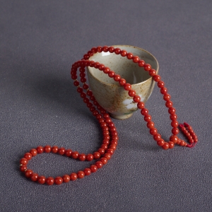 6mm沙丁牛血红珊瑚多圈手串