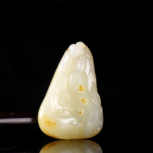 籽料和田白玉观音吊坠